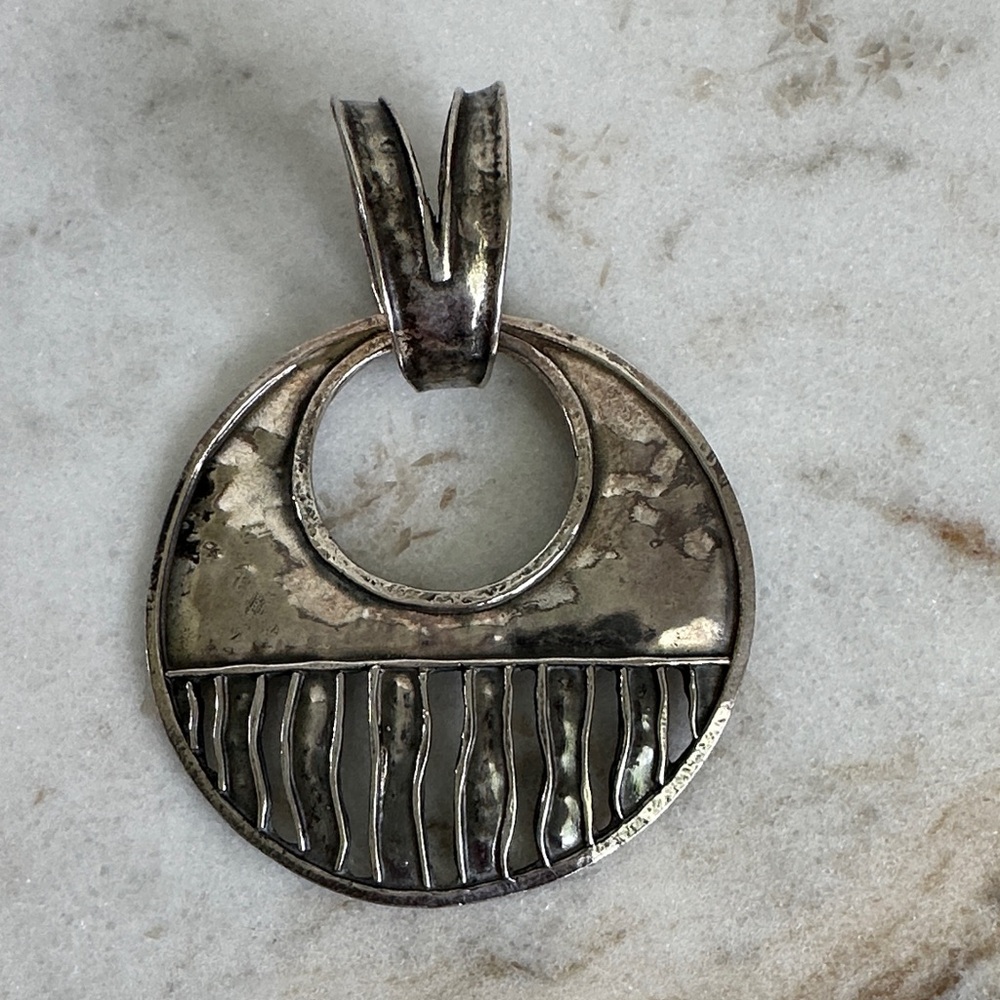 Silpada Modernist Pendant Sterling Hammered